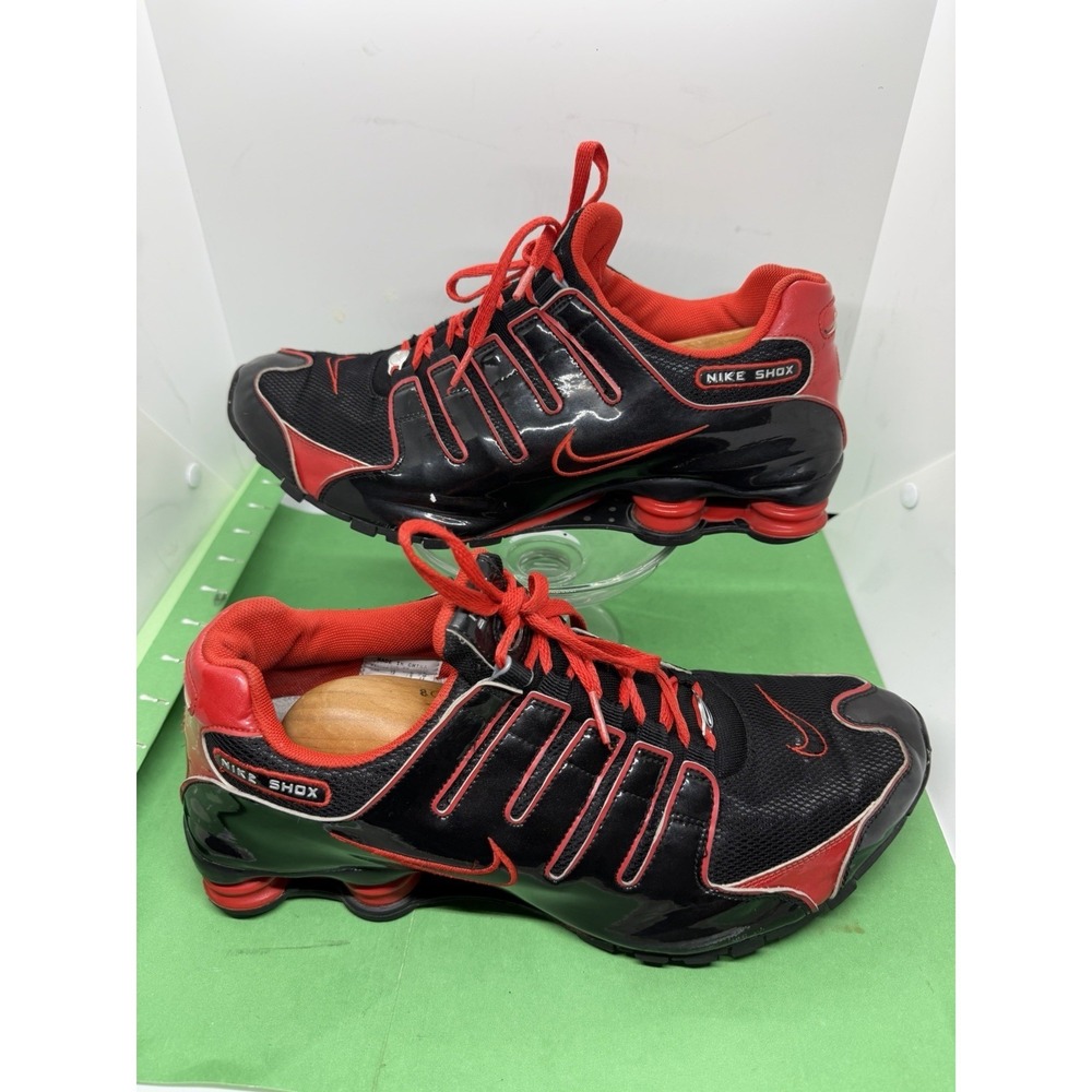 NIKE SHOX NZ ID BY YOU METALLIC BLACK RED VINTAGE TRAINERS 313428 MENS 13